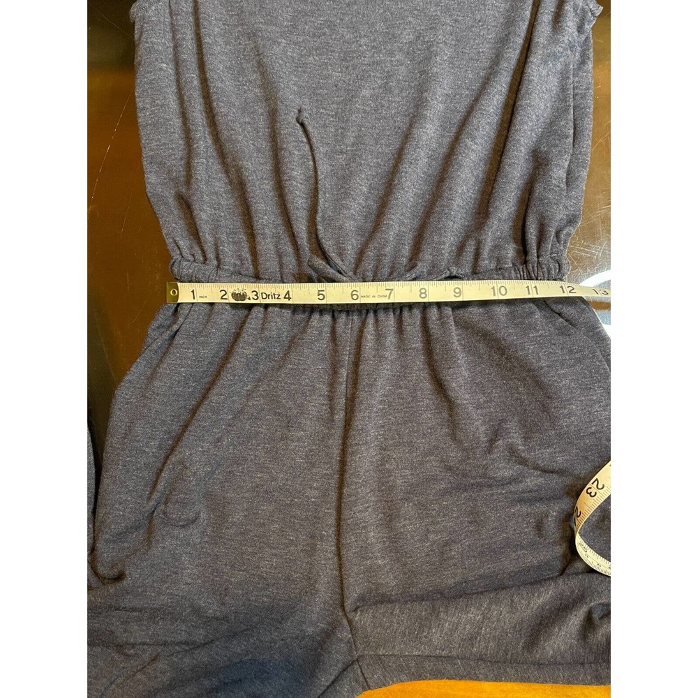 Wasabi & Mint Jumpsuit SZ S Gray Soft Knit Sleeveless Casual Jogger Pockets - Picture 9 of 9